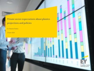 Private sectorexpectations about plastics
projections and policies
Dr.MaartenDubois
23June 2020
 