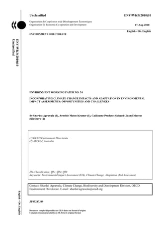 Incorporating Climate Change Impacts and Adaptation in Environmental ...
