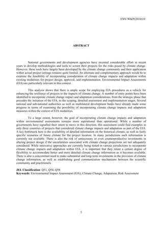 Incorporating Climate Change Impacts and Adaptation in Environmental ...