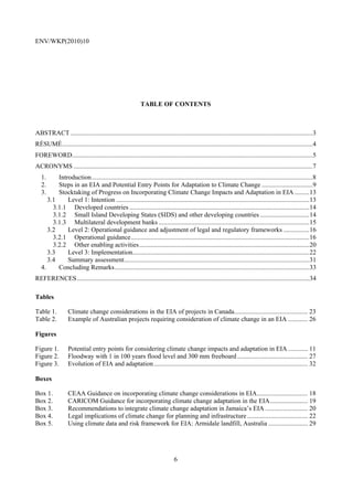 Incorporating Climate Change Impacts and Adaptation in Environmental ...