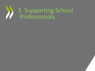 3. Supporting School
Professionals
• Imaginez que vous êtes responsable du financement du système scolaire de la ville de Toulouse (toutes les
écoles publiques du primaire et du secondaire): quels critères prenez vous en compte pour déterminer le
niveau de ressources (financières et humaines) que vous allouez à chaque école?
 