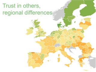 Trust in others,
regional differences
 