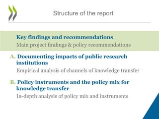 Structure of the report
Key findings and recommendations
Main project findings & policy recommendations
A. Documenting imp...