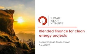 Costanza Strinati, Senior Analyst
7 April 2022
Blended finance for clean
energy projects
 