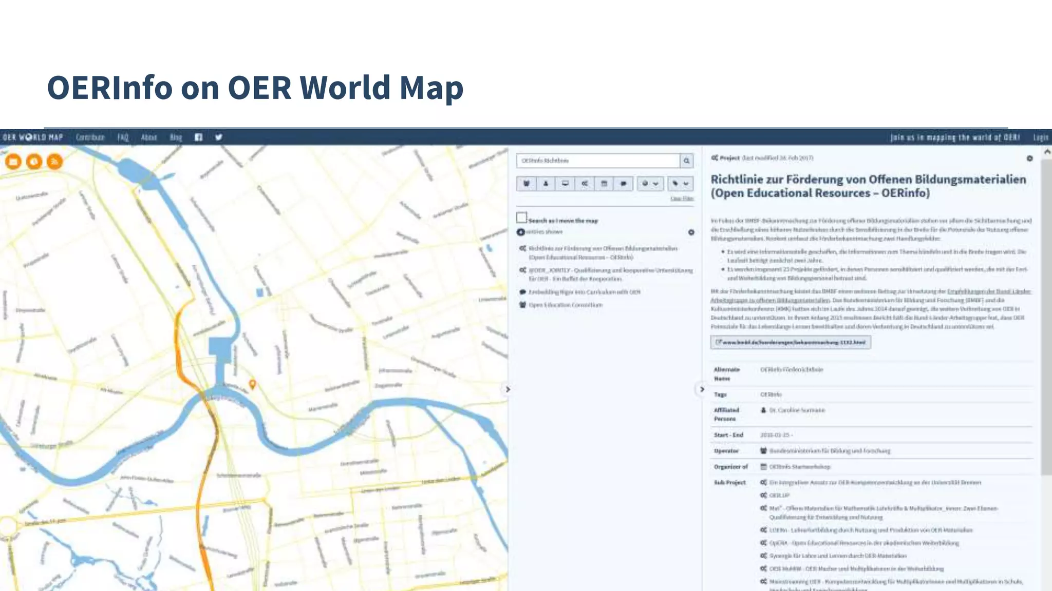 OERInfo on OER World Map
 