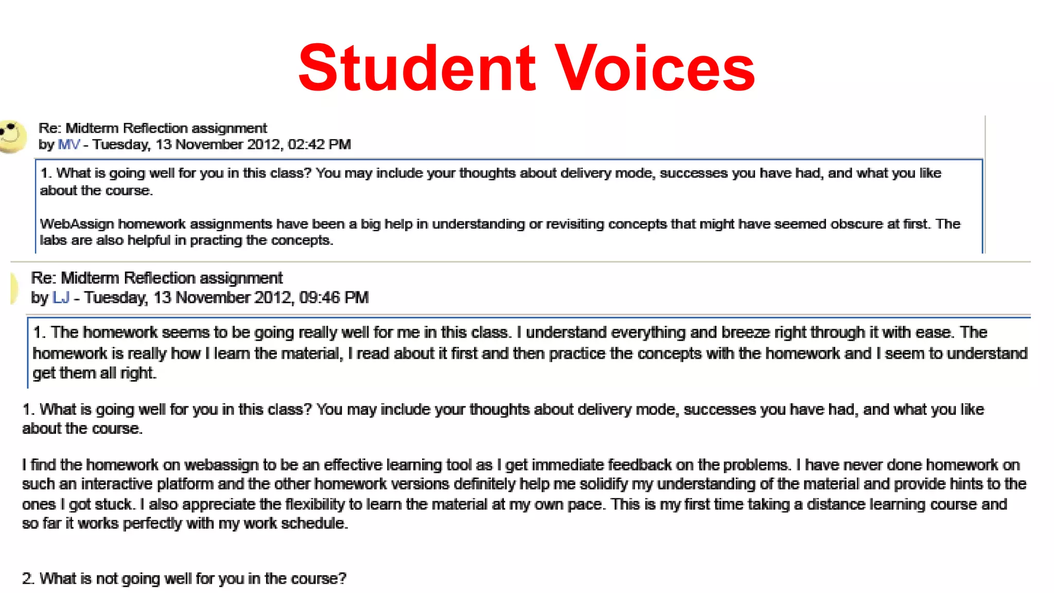 Student Voices
 