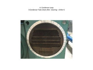 Chiller repair, condenser & refrigerant loop test, pump alignment ...