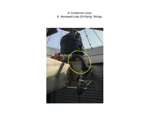 Chiller repair, condenser & refrigerant loop test, pump alignment ...