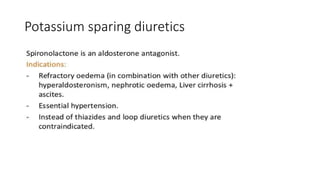Potassium sparing diuretics
 