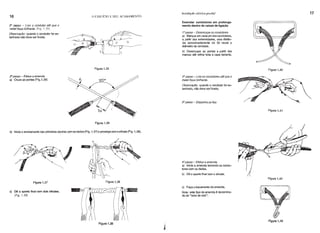 16
29 passo - Lixe o condutor até que o
metal fique brilhante. (Flg. 135).
Observação: quando o condutor for es-
tanhado não deve ser lixado.
o EDIFrcrO E SEU ACABAMENTO
Figura 1.35
Instalação elétrica predial
Emendar condutores em prolonga-
mento dentro de caixas de ligação
19 passo - Desencape os condutores
a) Marque em cada um dos condutores,
a partir das extremidades, uma distân-
cia aproximadamente de 50 vezes o
diâmetro do condutor.
b) Desencape as pontas a partir das
marcas até retirar toda a capa isolante.
Figura 1.40
17
b) Inicie o enrolamento das primeiras espiras com os dedos (Fig. 1.37) e prossiga com o alicate (Fig. 1.38).
39 passo - Efetue a emenda
a) Cruze as pontas (Fig.1.36)
Figura 1.37
o) Dê o aperto final com dois alicates.
(Fig 1.39)
Figura 1.36
Figura 1.38
Figura 1.39
29 passo - Lixe os condutores até que o
metal fique brilhante.
Observação: quando o condutor for es-
tanhado, não deve ser lixado.
39 passo - Disponha os fios
49 passo - Efetue a emenda.
a) Inicie a emenda torcendo os condu-
tores com os dedos.
b) Dê o aperto final com o alicate.
c) Faça o travamento da emenda.
Nota: este tipo de emenda é denomina-
do de "rabo de rato".
Figura 1.41
Figura 1.42
Figura 1.43
 