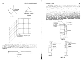 78 o EDIFÍCIO E SEU ACABAMENTO Revestimento de parede 79
Alvenaria
/Í Embaço
Argamassa de junta
/Azulejo
/Espelho
Interruptor
/
CERTO
~
~
..:. ". :-' ~
Batente caixotão
Como deve ficar o
acabamento
Figura 5.13
Azulejos
Argamassa
de junta
Embaço
Alvenaria
Alvenaria
/ Embaço
Argamassa de junta
Azulejo
Espelho
Interruptor
/
ERRADO
Devido terem os azulejos uma de suas faces vitrificadas, necessitam que sejam
imerso na água durante 24 horas antes de seu assentamento, sendo retirados d'água 30
minutos antes de serem aplicados. Justifica-se esse procedimento para que os poros da
face que não é vitrificada se dilatem para melhor penetração da argamassa de junta que
fixará o mesmo no embaço. Também é o motivo de.se usar, na argamassa de junta,
areia fina peneirada, para que a mesma possa penetrar nos poros dilatados do azulejo.
No aparelhamento do painel, que é a execução do revestimento grosso ou em-
baço, deve-se ter o cuidado de controlar a espessura do mesmo para evitar que no final,
isto é, assentado o azulejo, o mesmo fique muito saliente junto ao batente, criando difi-
culdades na colocação da moldura (Fig. 5.13), assim como nos pontos de registros, onde
poderá o eixo do volante ficar curto e não se ter canopla'para o remate; a caixa de luz e
as tomadas podem ficar muito profundas, e para fixar interruptor ou tomada necessitare-
mos adaptar parafusos, a fim de que, na colocação da placa, o parafuso de fixação do
mesmo alcance o interruptor (Fig. 5.14 a e b).
Guarnição
II
I'
Figura 5.10
Castanha interna
Figura 5.11
900
Azulejo assentado com junta a prumo
e canto interno
Figura 5.9
~---_.- _/_----
Bissotes
Os azulejos lisos são recomendados para ambientes que necessitam maiores cui-
dados com a higiene, como hospitais, centros de saúde e laboratórios, enquanto o bizota-
do, devido a sua junta (Fig. 5.12) apresenta um formato de junta maior, conseqüentemen-
te não necessitaria de uma apurada mão-de-obra. Sua colocação é mais empregada em
residências.
Figura 5.12 Figura 5.14a
 