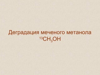 Деградация меченого метанола
13
CH3OH
 