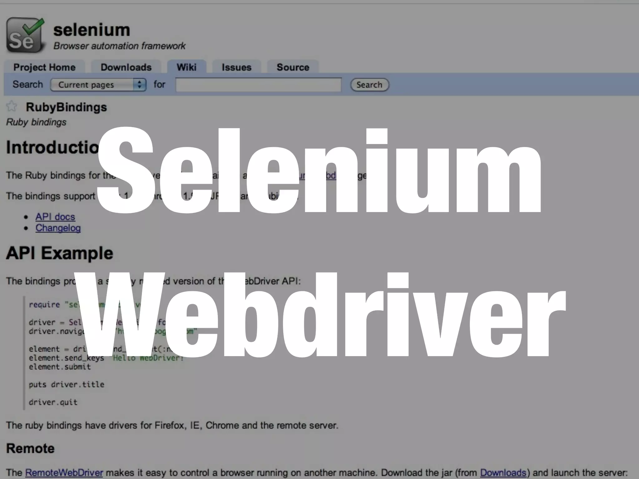 Selenium
Webdriver
 