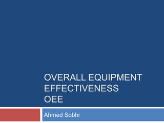 Overall Equipment EffectivenessOEE Ahmed Sobhi 