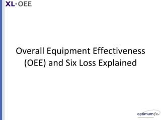 Overall Equipment Effectiveness (OEE) and Six Loss Explained 