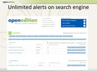 Unlimited alerts on search engine 