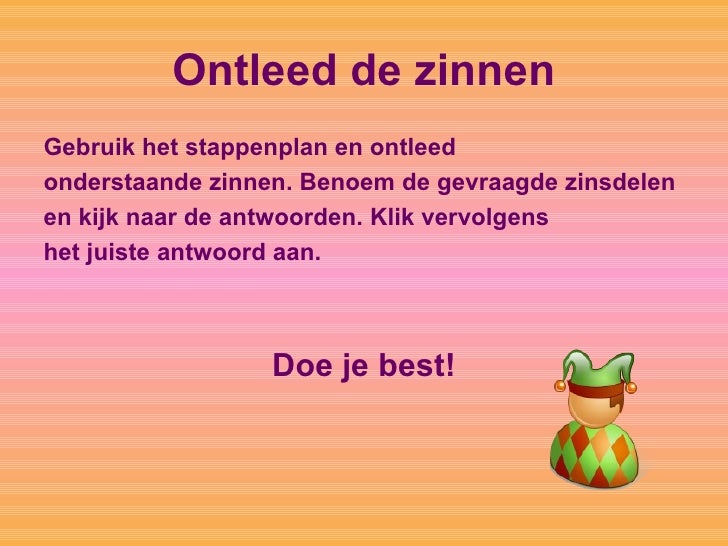 oefenen met ontleden