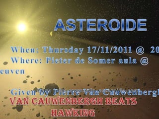 Oefenzitting 5 asteroide affiche
