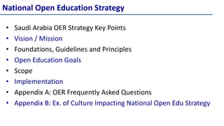 Saudi Arabia’s National Open Education Strategy, Master Plan & Policy ...