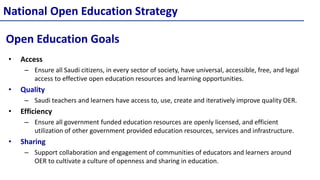 Saudi Arabia’s National Open Education Strategy, Master Plan & Policy ...