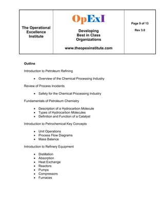 Oei building operational excellence in petroleum refining | PDF