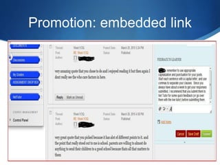 Promotion: embedded link
 