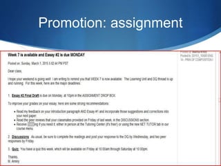 Promotion: assignment
 