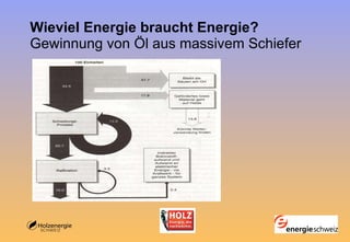 Wieviel Energie braucht Energie? Gewinnung von Öl aus massivem Schiefer 