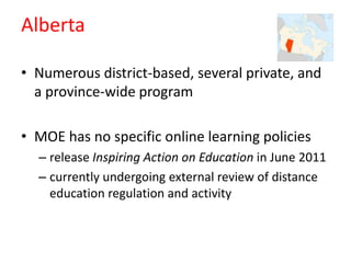 Yukon
• Several MOE initiatives (currently expanding
  video conferencing opportunities)
  – also utilize program from Bri...