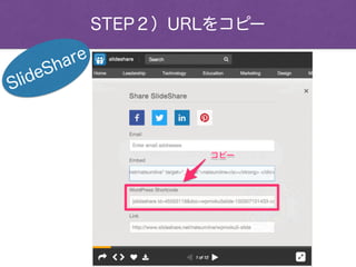 STEP２）URLをコピー
SlideShare
 