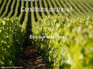Conditions de travail Être sur le terrain 