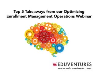 Top 5 Takeaways from our Optimizing
Enrollment Management Operations Webinar
 