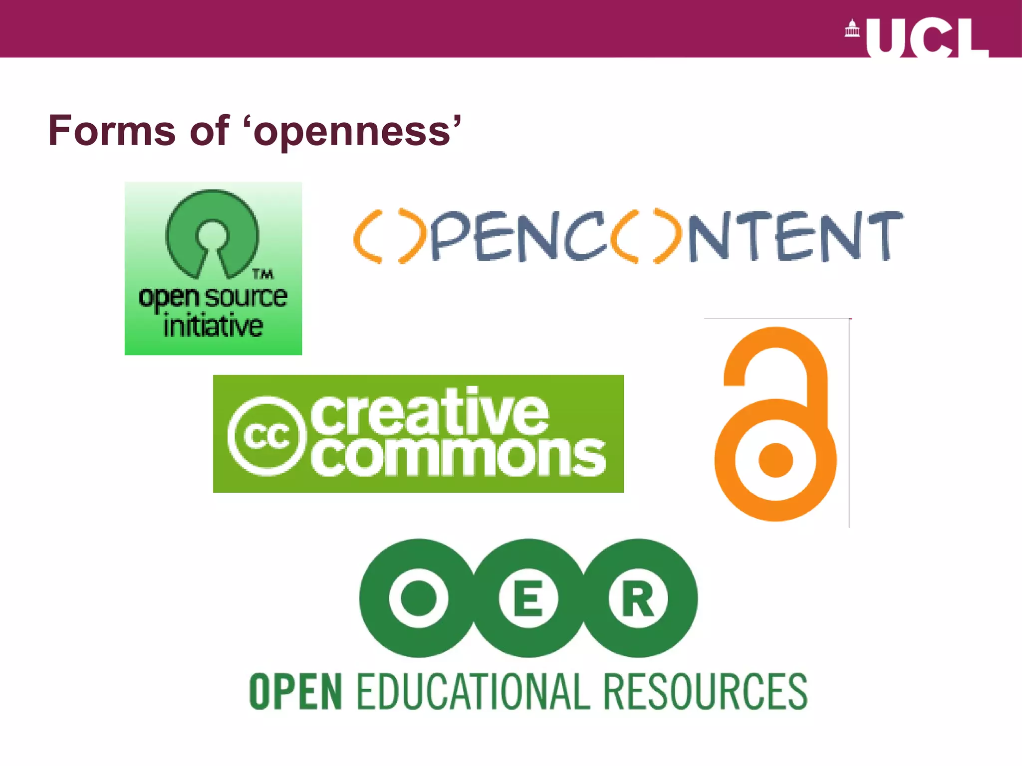Forms of ‘openness’ 