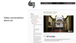 Video conversations
about art