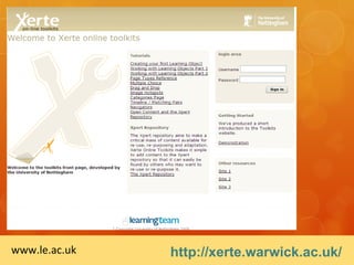 www.le.ac.uk   http://xerte.warwick.ac.uk/
 