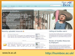 www.le.ac.uk   http://humbox.ac.uk/
 
