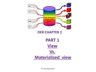 Dr. Girija Narasimhan
PART 1
View
Vs.
Materialized view
OER CHAPTER 2
 