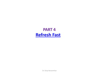 Dr. Girija Narasimhan
PART 4
Refresh Fast
 