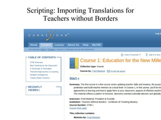 Scripting: Importing Translations for Teachers without Borders 