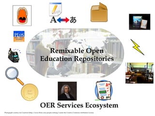 Remixable Open Education Repositories OER Services Ecosystem Photograph courtesy Joe Crawford (http://www.flickr.com/people/artlung/) under the Creative Commons Attribution License. 