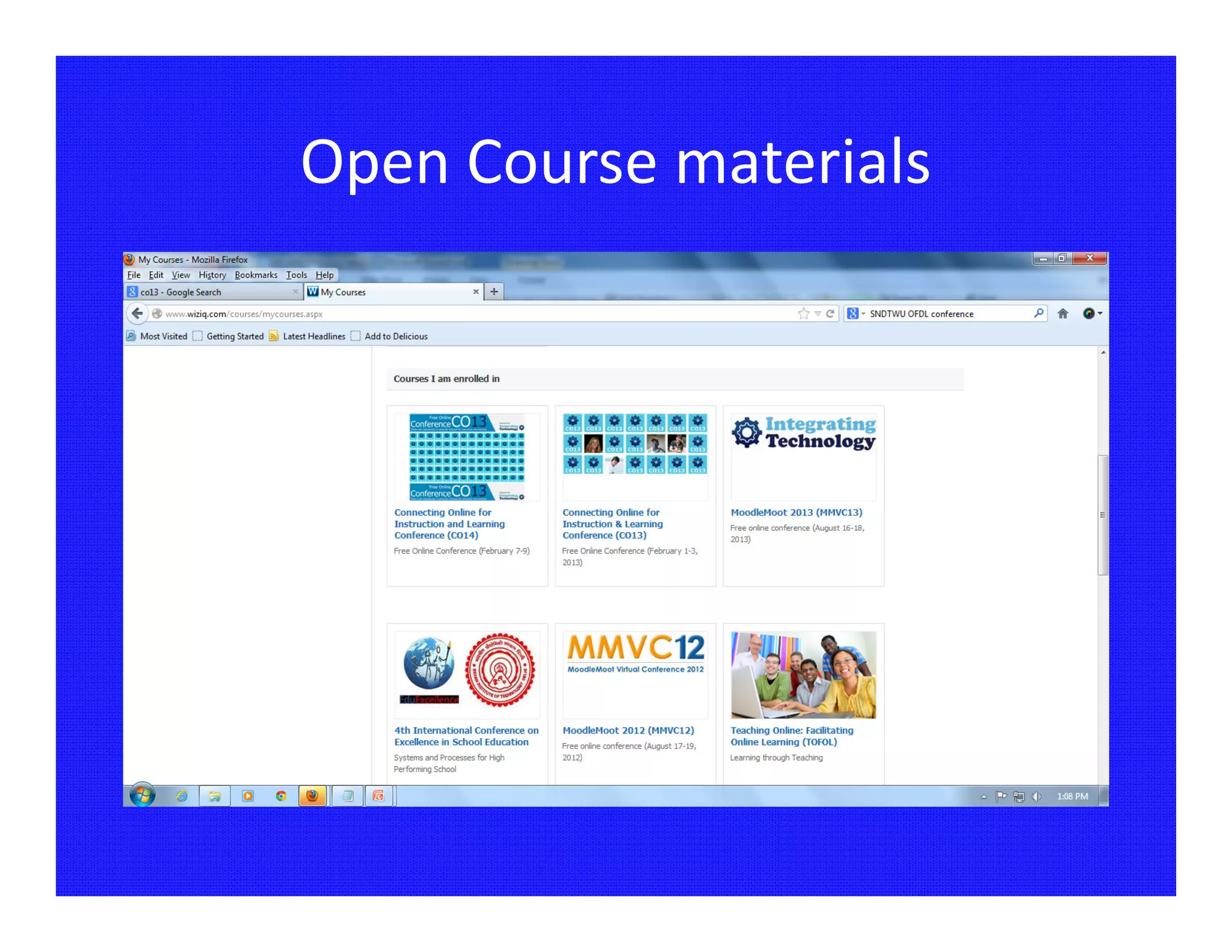 Open Course materials
 