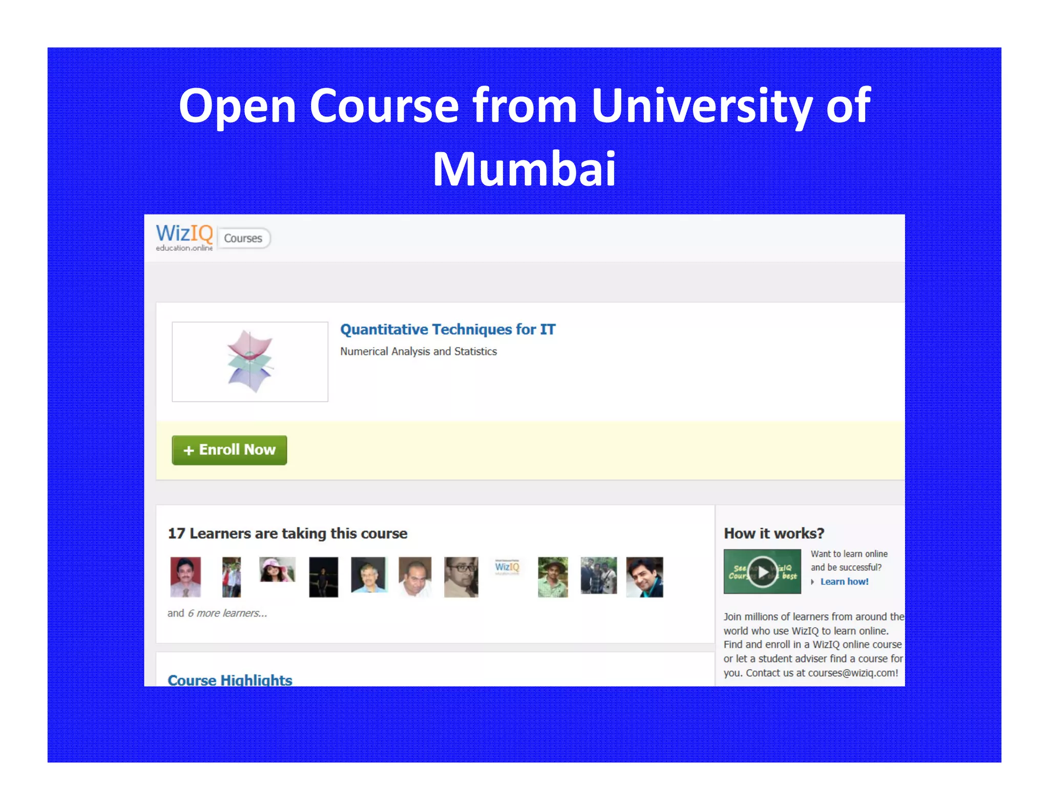 Open Course from University of
          Mumbai
 