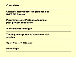 Open Content Literacy: developing a framework to support newbie content ...