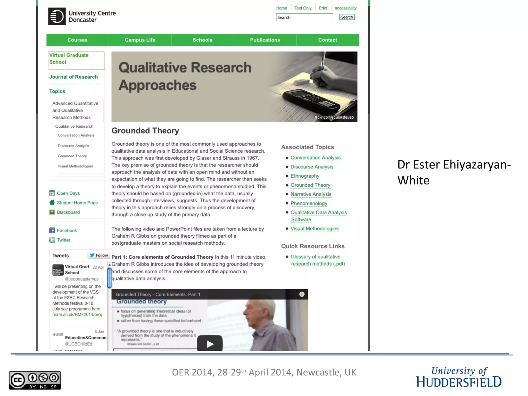 OER 2014, 28-29th
April 2014, Newcastle, UK
Dr Ester Ehiyazaryan-
White
 