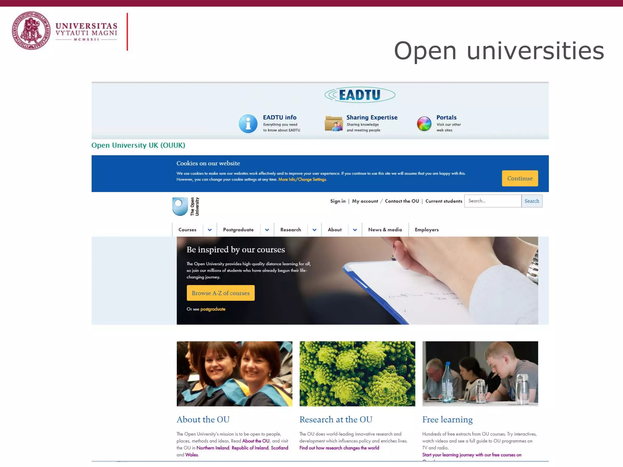 Open universities 
 
