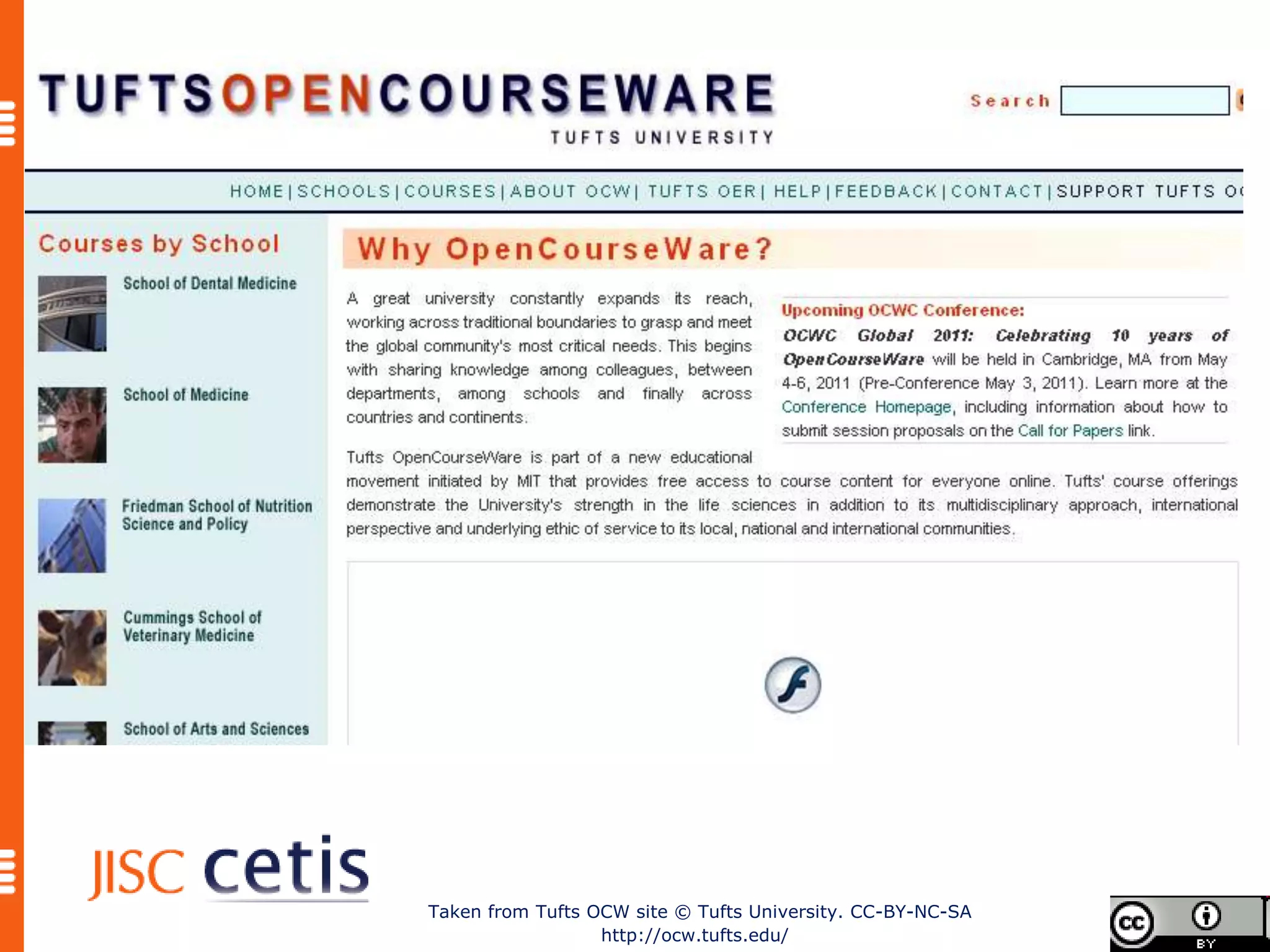 Taken from Tufts OCW site © Tufts University. CC-BY-NC-SA
                  http://ocw.tufts.edu/
 