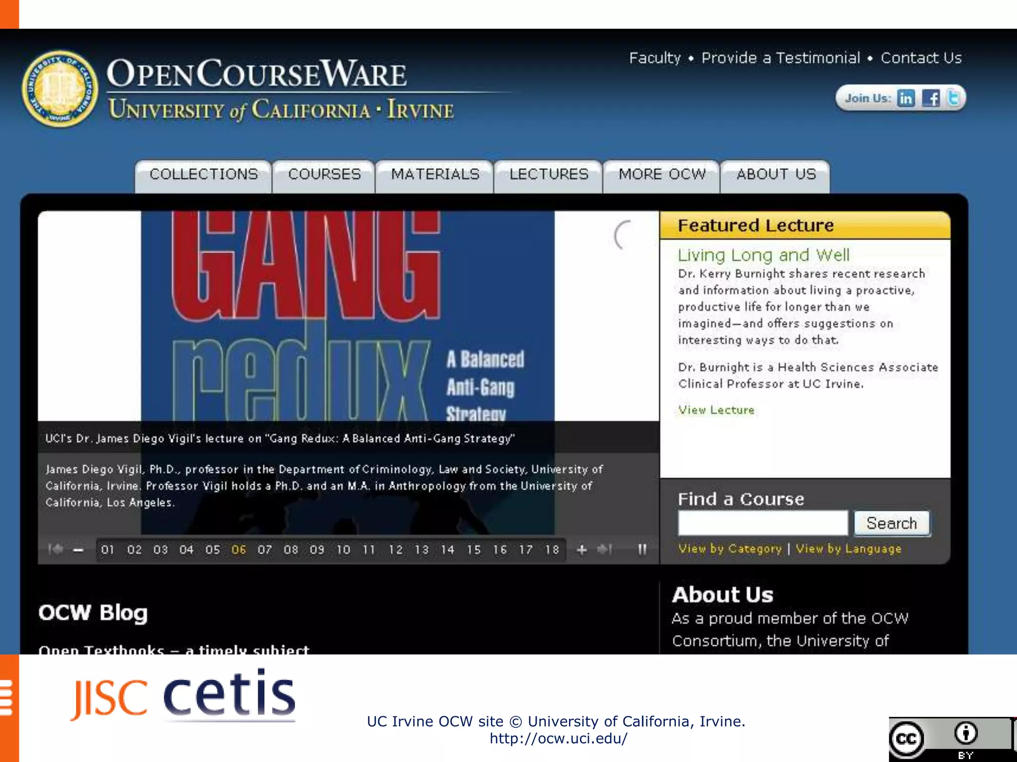 UC Irvine OCW site © University of California, Irvine.
                http://ocw.uci.edu/
 