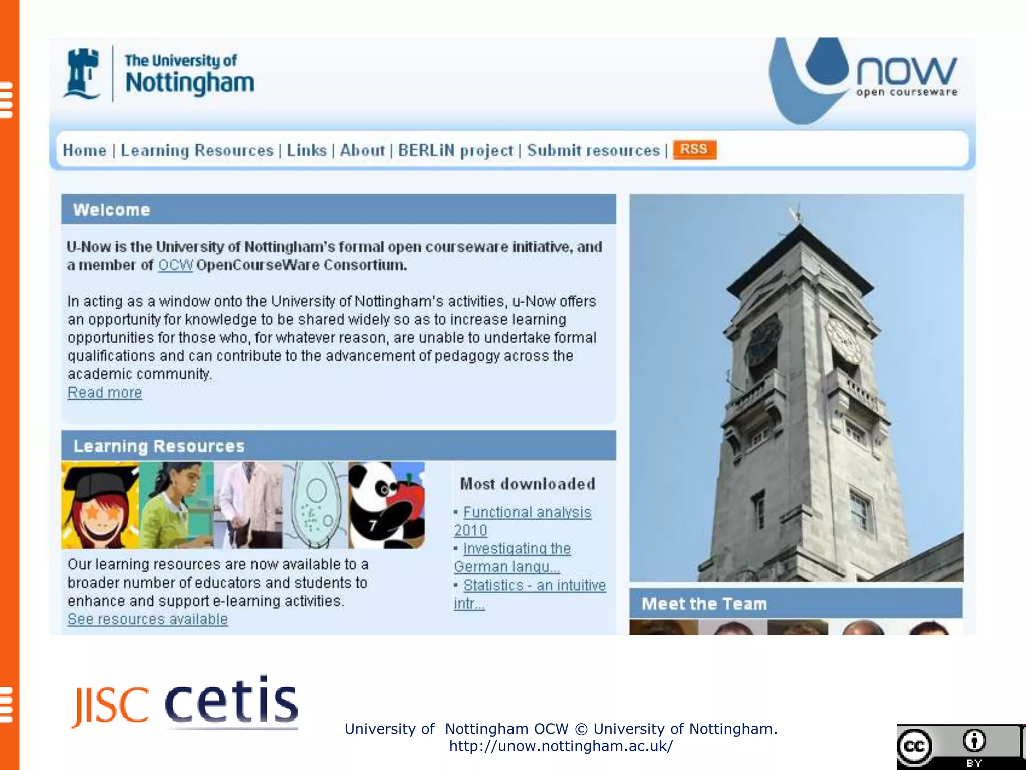 University of Nottingham OCW © University of Nottingham.
              http://unow.nottingham.ac.uk/
 