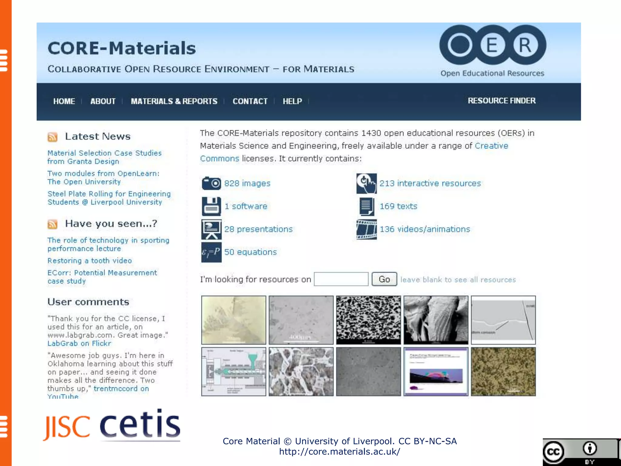 Core Material © University of Liverpool. CC BY-NC-SA
            http://core.materials.ac.uk/
 