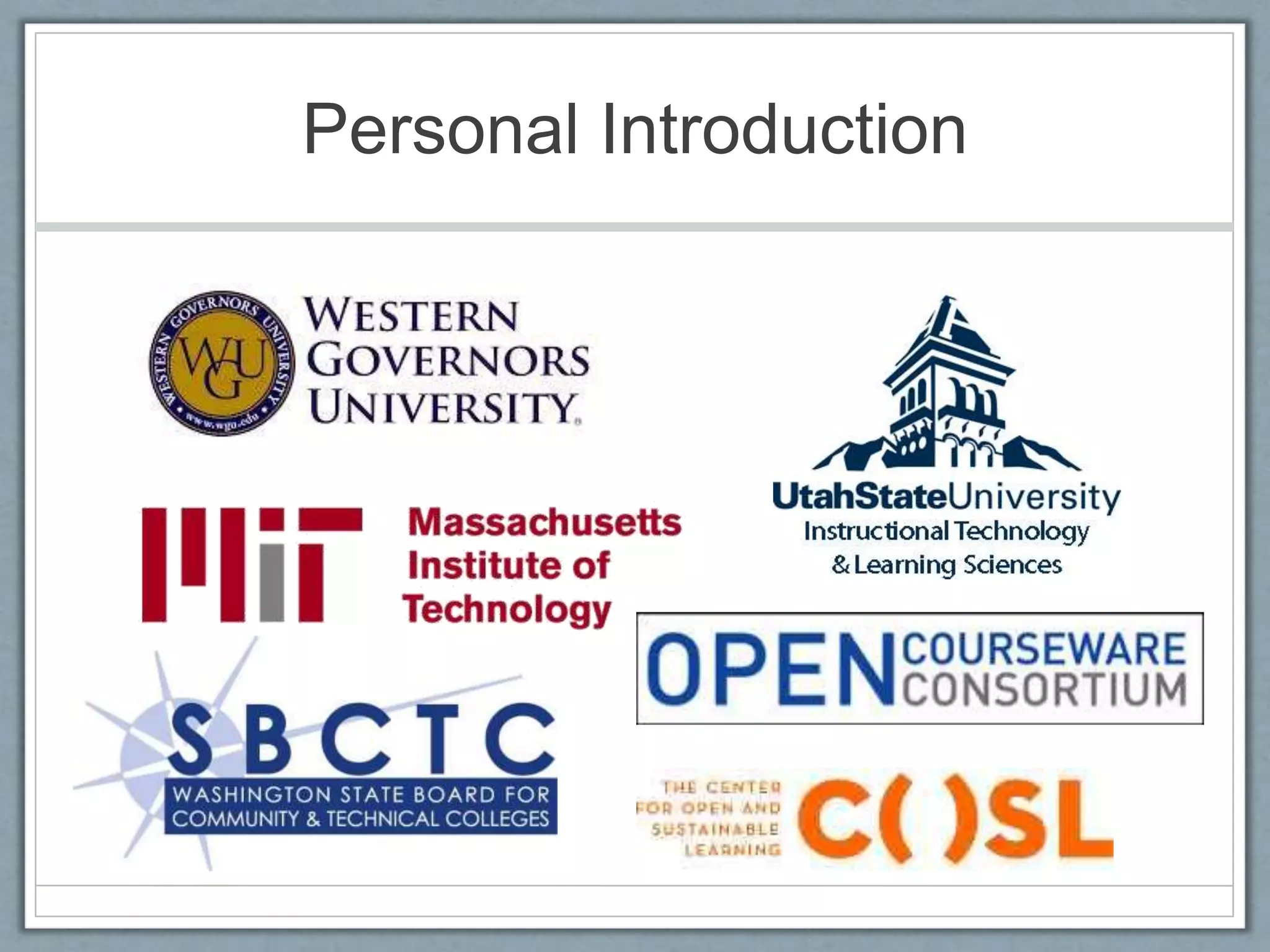 Personal Introduction
 